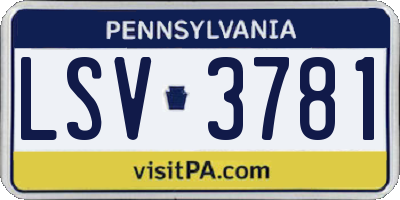 PA license plate LSV3781
