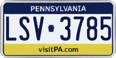 PA license plate LSV3785