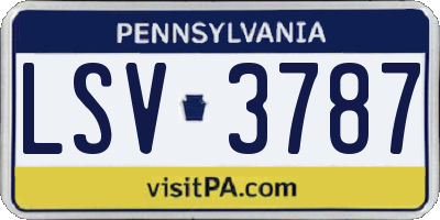 PA license plate LSV3787