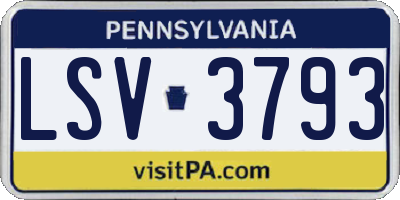 PA license plate LSV3793