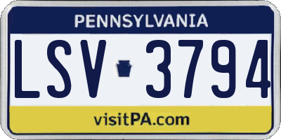 PA license plate LSV3794
