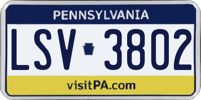 PA license plate LSV3802