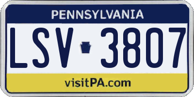 PA license plate LSV3807