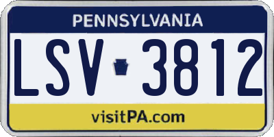 PA license plate LSV3812