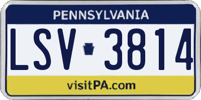 PA license plate LSV3814