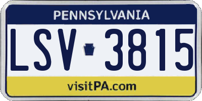 PA license plate LSV3815