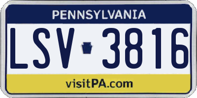 PA license plate LSV3816