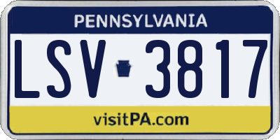 PA license plate LSV3817
