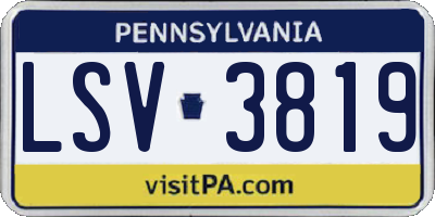 PA license plate LSV3819