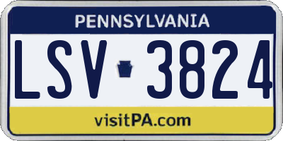 PA license plate LSV3824