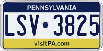 PA license plate LSV3825