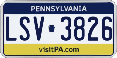 PA license plate LSV3826