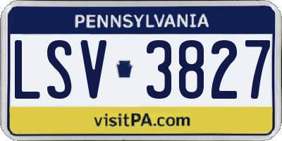 PA license plate LSV3827