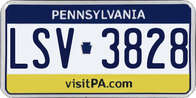 PA license plate LSV3828