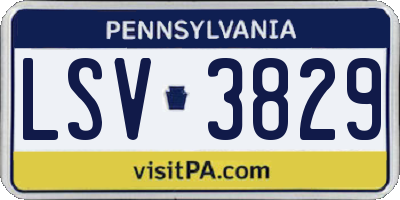 PA license plate LSV3829