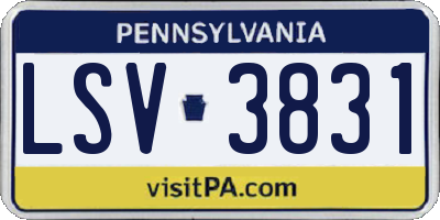 PA license plate LSV3831