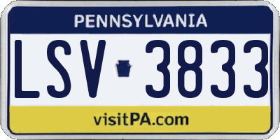 PA license plate LSV3833