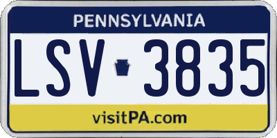 PA license plate LSV3835
