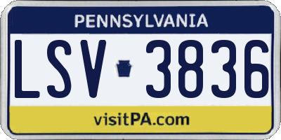 PA license plate LSV3836