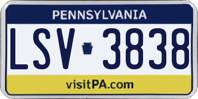 PA license plate LSV3838