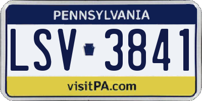 PA license plate LSV3841