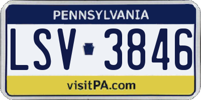 PA license plate LSV3846