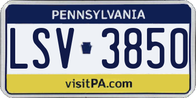 PA license plate LSV3850