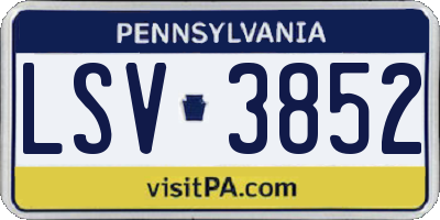 PA license plate LSV3852