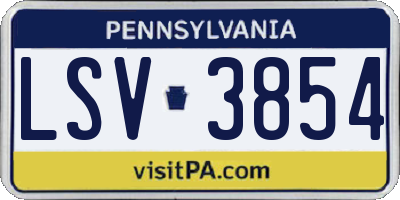 PA license plate LSV3854