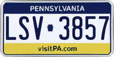 PA license plate LSV3857