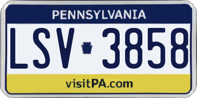 PA license plate LSV3858