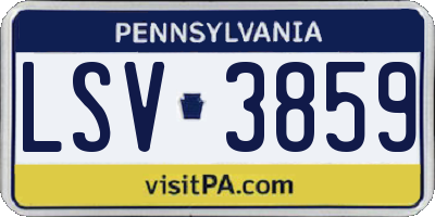 PA license plate LSV3859