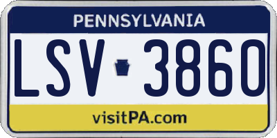 PA license plate LSV3860
