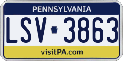 PA license plate LSV3863