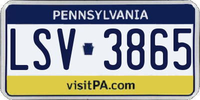 PA license plate LSV3865