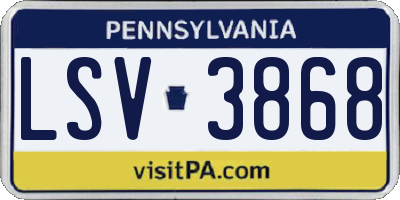 PA license plate LSV3868