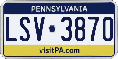 PA license plate LSV3870