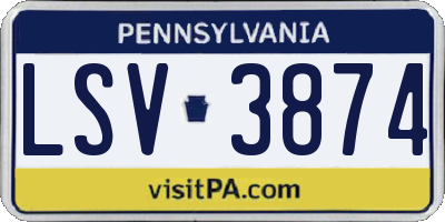 PA license plate LSV3874
