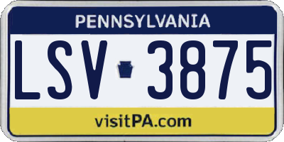 PA license plate LSV3875