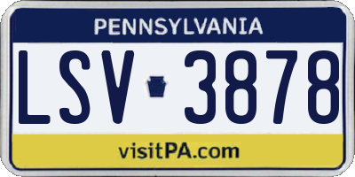 PA license plate LSV3878