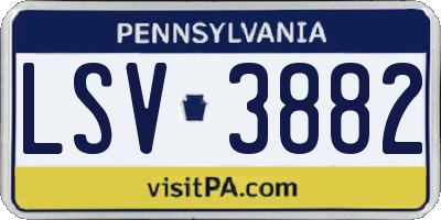 PA license plate LSV3882