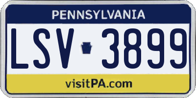 PA license plate LSV3899