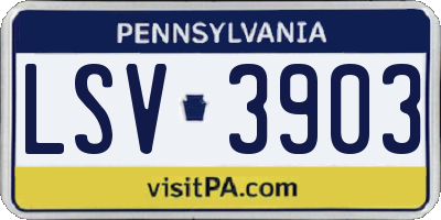 PA license plate LSV3903