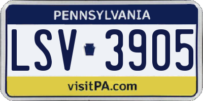 PA license plate LSV3905
