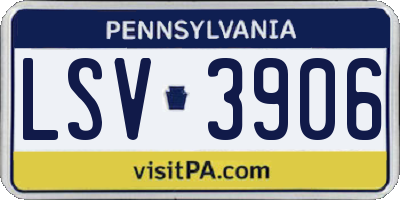 PA license plate LSV3906