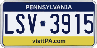 PA license plate LSV3915