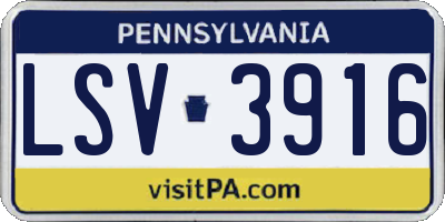 PA license plate LSV3916