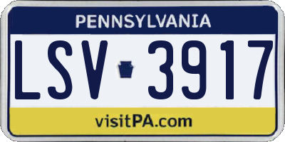 PA license plate LSV3917