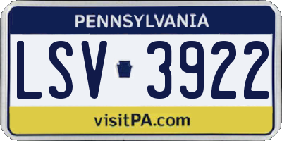PA license plate LSV3922