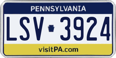 PA license plate LSV3924
